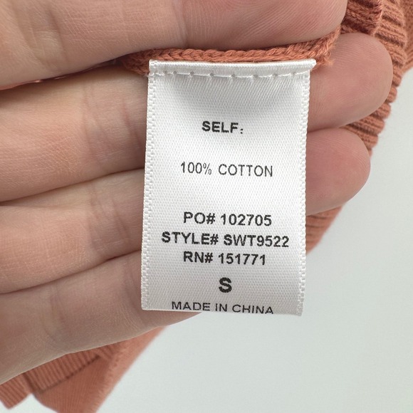 LE LIS Collection Womens S Orange/ Rust Knit V Neck‎ Sleeveless Sweater NWT - Picture 4 of 7